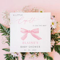 Little Coquette Is On The Way Pink Bow Baby Shower Napkins