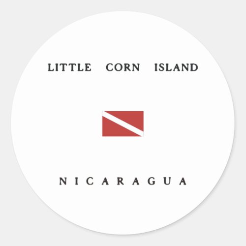 Little Corn Island Nicaragua Scuba Dive Flag Classic Round Sticker