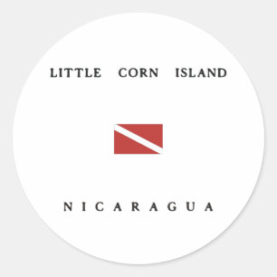 Little Corn Island Nicaragua Scuba Dive Flag Classic Round Sticker