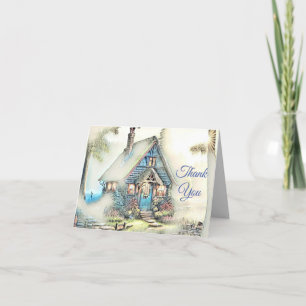 Little Cottage In The Woods - Enchanting Escape Letterpress Thank You Card
