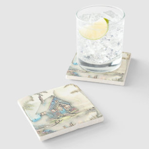 Little Cottage In The Woods - Enchanting Escape Stone Coaster