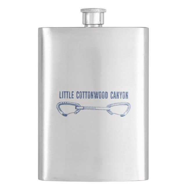 Little Cottonwood Canyon Climbing Quickdraw Flask (Front)