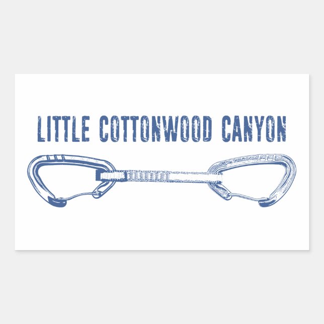 Little Cottonwood Canyon Climbing Quickdraw Rectangular Sticker (Front)