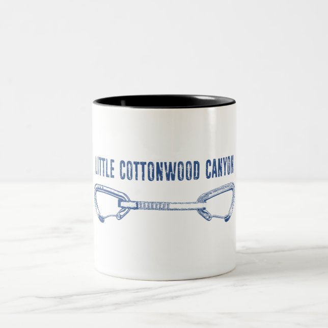 Little Cottonwood Canyon Climbing Quickdraw Two-Tone Coffee Mug (Center)