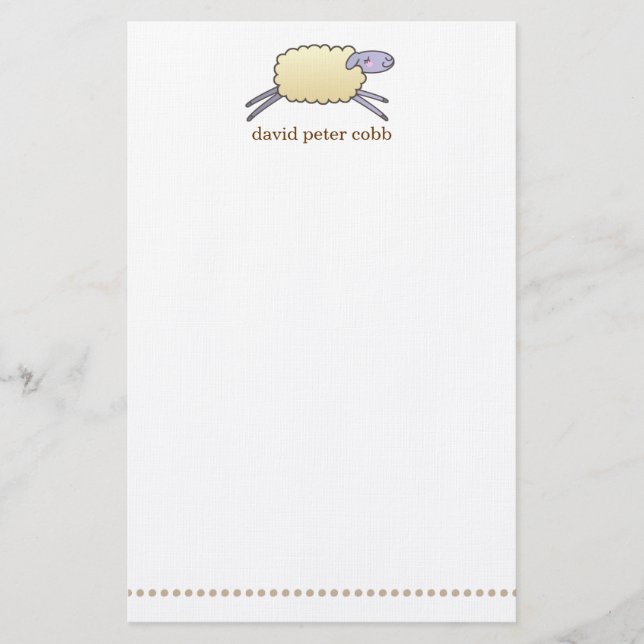 Little Counting Sheep Customized Stationery (Front)