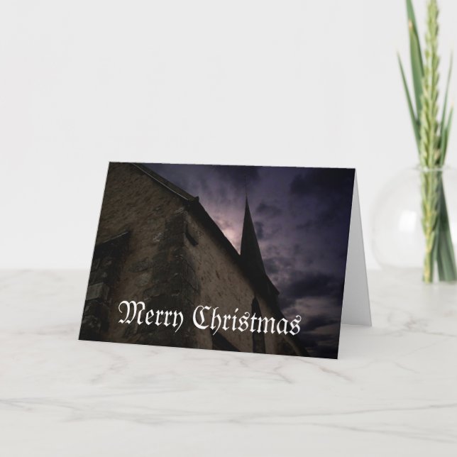 Little country church Merry Christmas card (Front)