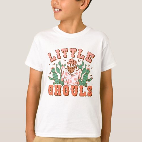 Little Country Ghouls Halloween Ghost Typography T_Shirt