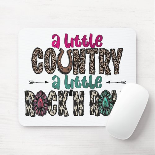 Little Country Rock n Roll Rustic Leopard Print  Mouse Pad
