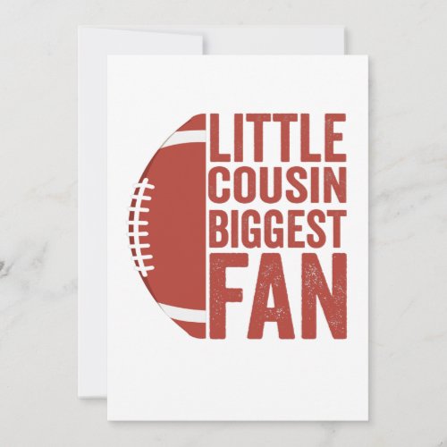 Little Cousin Biggest Fan Football Fall Season Thank You Card