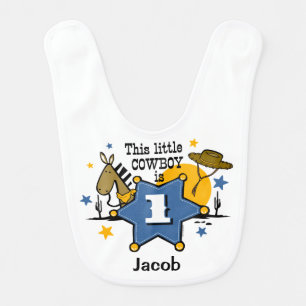 Little Cowboy 1st Birthday Bib