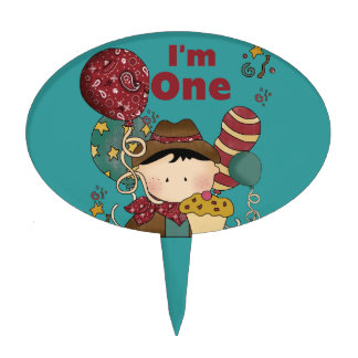 Little Cowboy 1st Birthday Cake Topper