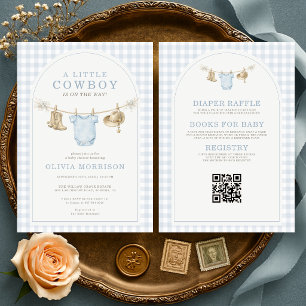Little Cowboy All in One Boy Baby Shower Invitation