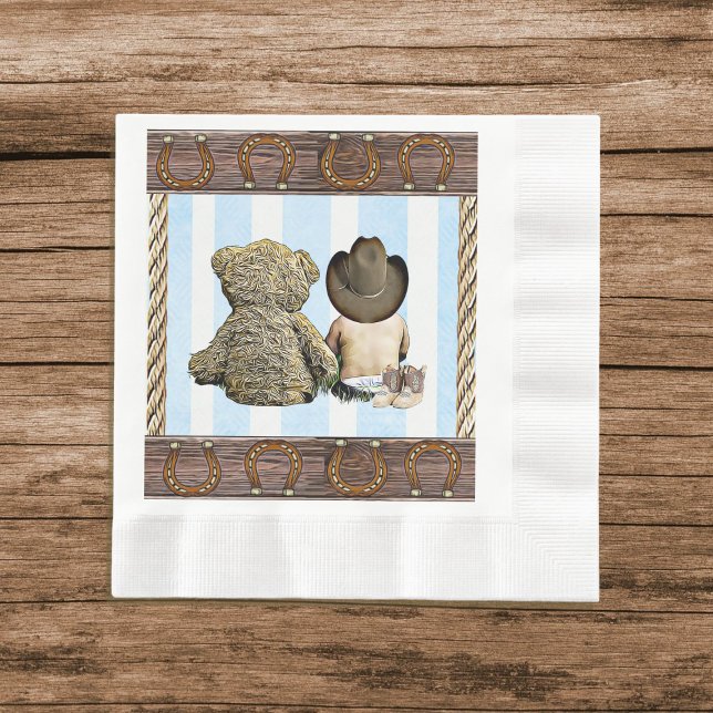 Little Cowboy and Teddy Bear Party Napkins (Creator Uploaded)