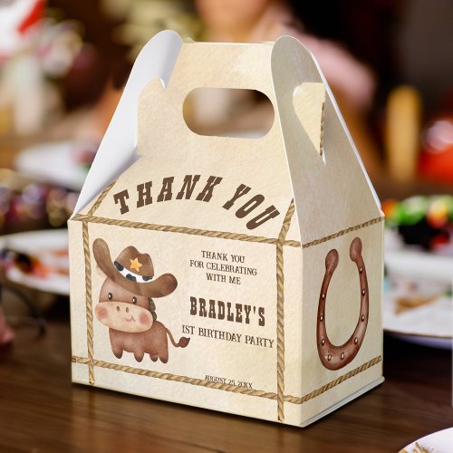 Little cowboy baby horse 1st rodeo birthday party  favor boxes