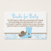 Little Cowboy Baby Shower Book Request Card (Front)