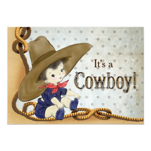 Little Cowboy Baby Shower Card | Zazzle