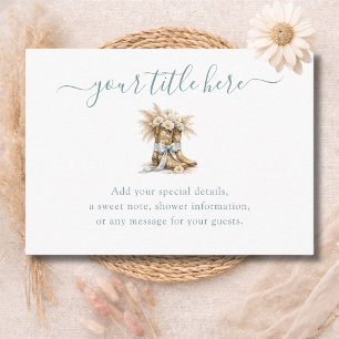 Little Cowboy Baby Shower Create Your Own Blank Enclosure Card