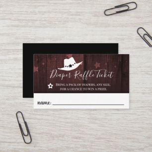 Little Cowboy Baby Shower Diaper Raffle Ticket