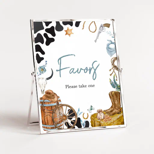 Little Cowboy Baby Shower Favors Poster
