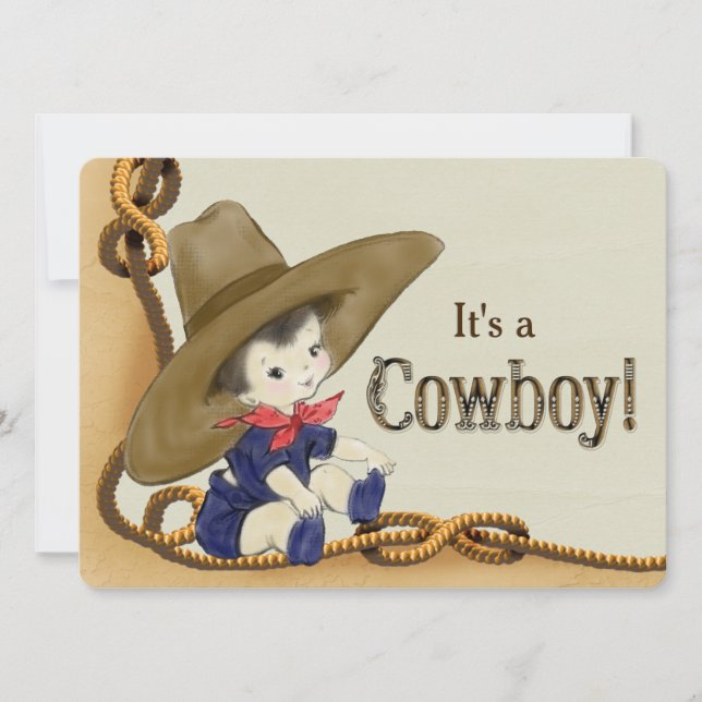 Little Cowboy Baby Shower Invitation (Front)