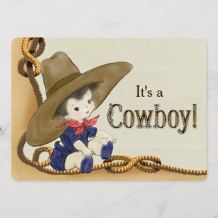 Little Cowboy Baby Shower Invitation
