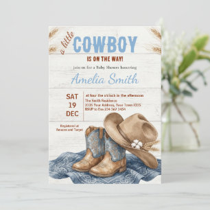 Little Cowboy Baby Shower Invitation