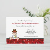 Little Cowboy Baby Shower Invites (Standing Front)