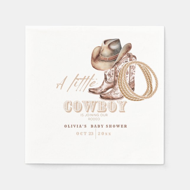 Little Cowboy Baby shower  Napkins (Front)