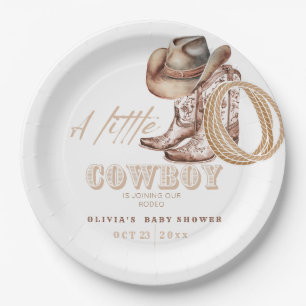 Little Cowboy Baby shower Paper Plates