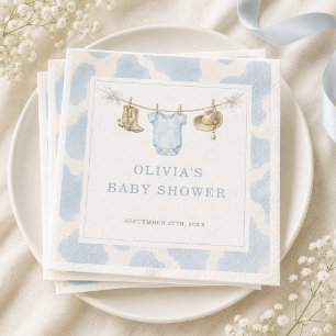 Little Cowboy Baby Shower Party Napkins