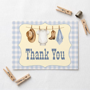 Little Cowboy Baby Shower Thank You Card