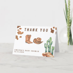 Little Cowboy Baby Shower Thank you Card