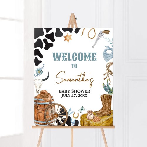 Little Cowboy Baby Shower Welcome Poster