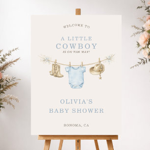 Little Cowboy Baby Shower Welcome Sign