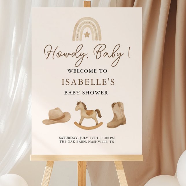Little Cowboy Baby Shower Welcome Sign (Little Cowboy Baby Shower Welcome Sign)