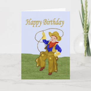 Little Cowboy Birthday Card Zazzle Com