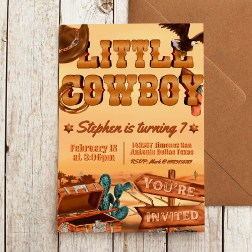 Little Cowboy Birthday Invitation