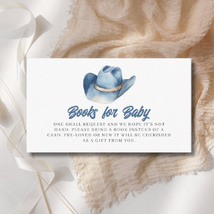 Little Cowboy Blue Books For Baby Shower  Enclosure Card