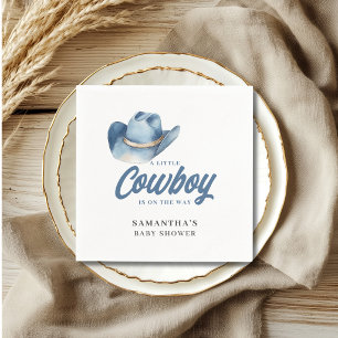 Little Cowboy Blue Western Boy Baby Shower  Napkins