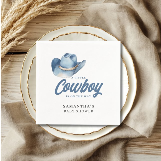 Little Cowboy Blue Western Boy Baby Shower  Napkins (Creator Uploaded)