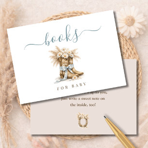 Little Cowboy Boho Baby Shower Books For Baby Thank You Card