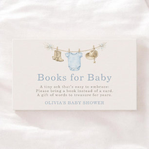 Little Cowboy Books For Baby Shower Enclosure Card