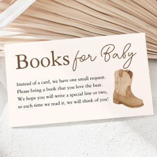 Little Cowboy Books for Baby Shower Enclosure Card
