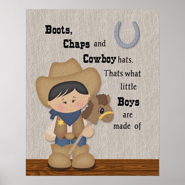 Little Cowboy Boots and Chaps Wordart Poster (Front)