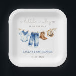 Little Cowboy Boy Baby Shower Paper Plates<br><div class="desc">Little Cowboy Boy Baby Shower Plates</div>