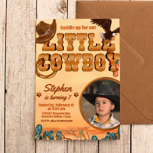 Little Cowboy Boy Birthday Invitation