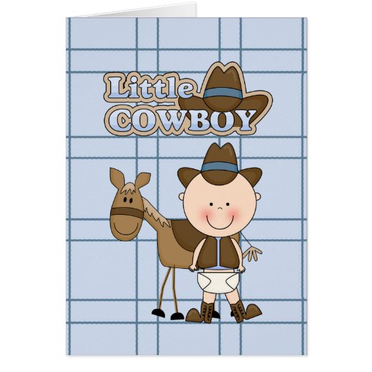 Little Cowboy Card BabyShower, New Baby, Congrats (Front)