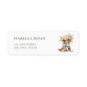 Little Cowboy Chic Boy Baby Shower Return Address Label