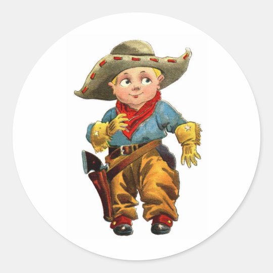 Little Cowboy Classic Round Sticker