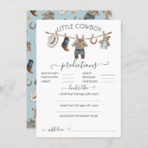 Little Cowboy Clothesline Baby Predictions Game Invitation
